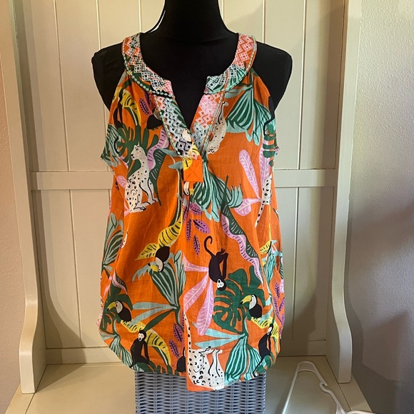 Christian Siriano Animal/Jungle Printed Halter Type Top Size Large - Picture 3 of 10